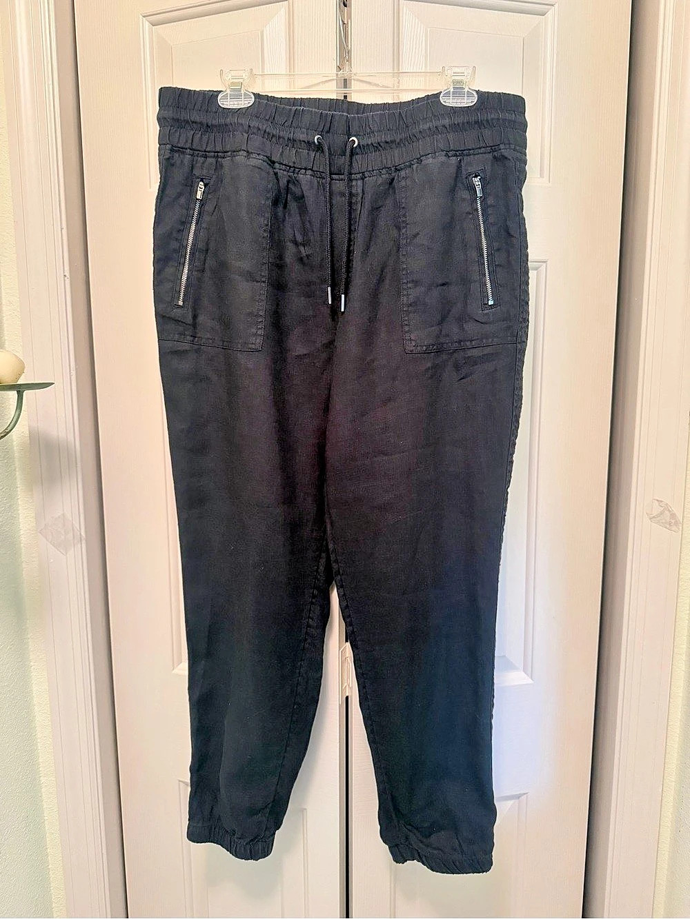 Athleta Cabo Linen Jogger Black Jogger Pants